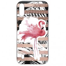 Capa para Samsung Galaxy M10 Case2you - Escovada Preta Flamingo Listras Rosa